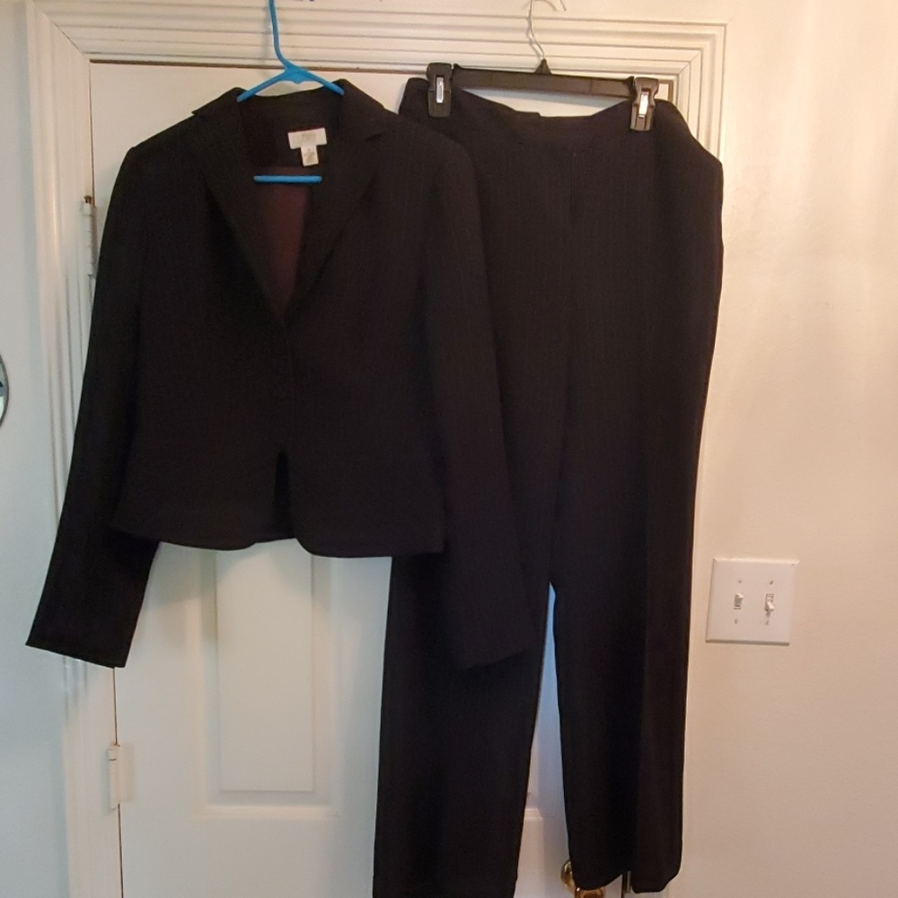 Ladies Black and white pinstripe suit
